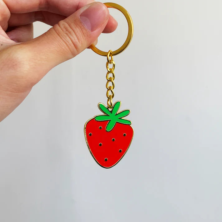 Strawberry Hard Enamel Keychain