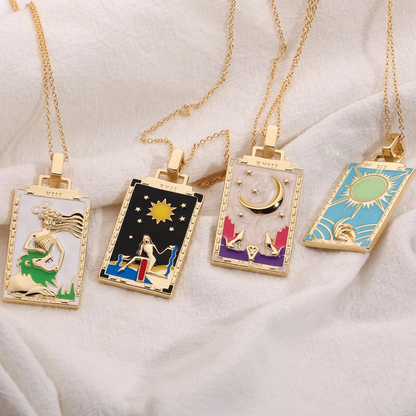 Tarot card Horoscope custom enamel necklace yourstuffmade